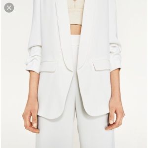 Zara crepe blazer ecru size xs